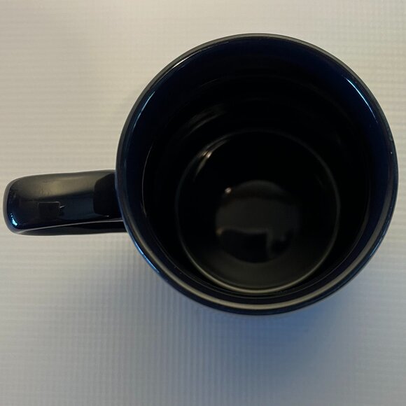 THRESHOLD “Good Morning CRABBY (crossed out) Lovely” Cobalt Blue Stoneware Mug - Picture 5 of 7